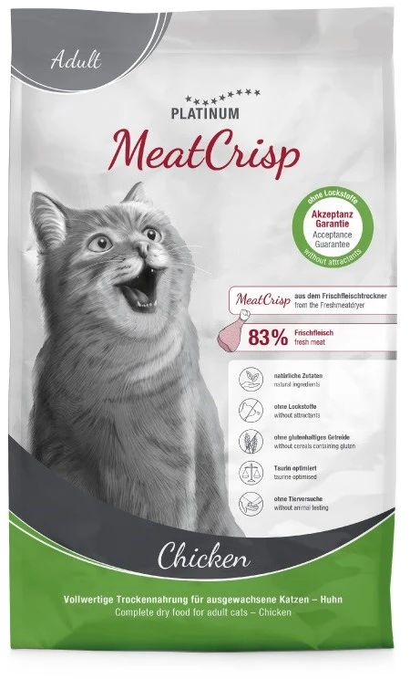 Kačių Maistas - PLATINUM MeatCrisp Suaugusiųjų Vištiena 35% Baltymų Be Glitimo 3kg