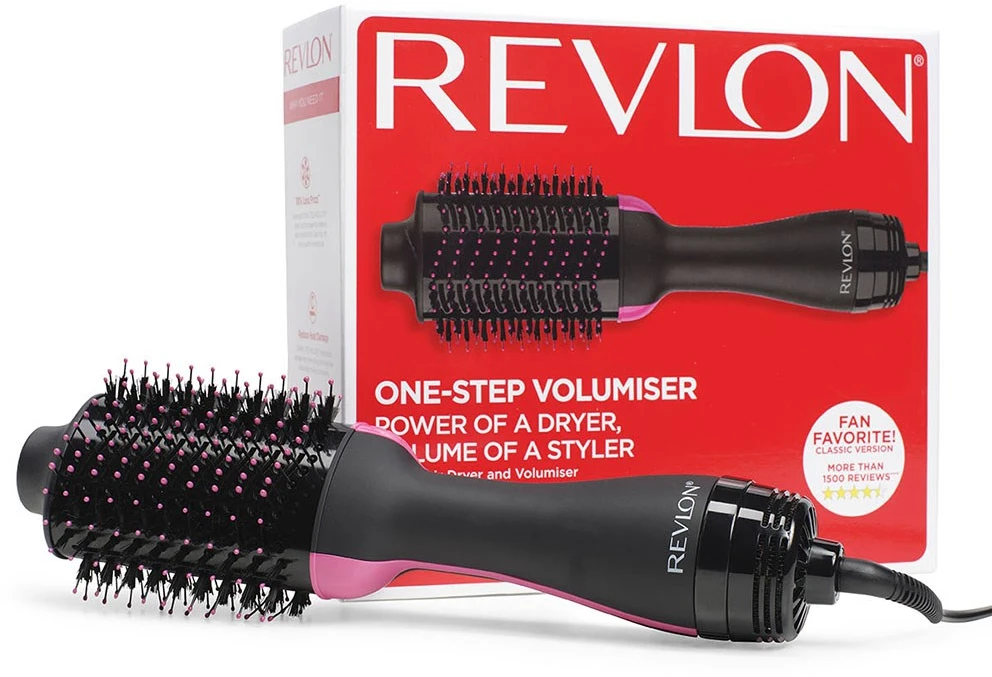RVL Revlon RVDR5222E plaukų formavimo šukos Karšto oro šepetys Juoda, Rožinė