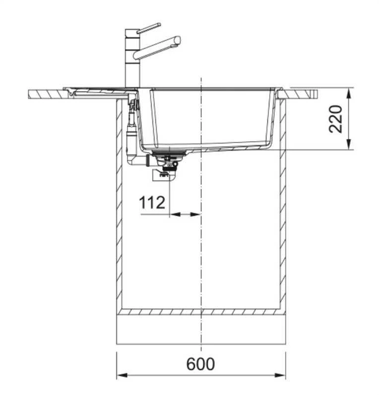 Plautuvė Franke UBG 611-78XL akmens pilka