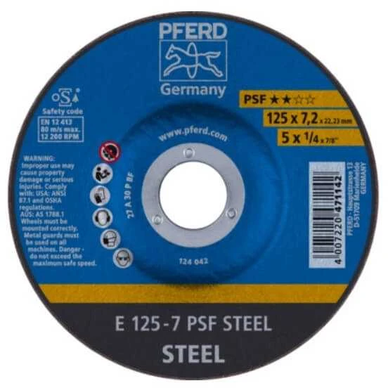 Plieno šlifavimo diskas PFERD PSF Ø125x7x22mm A30