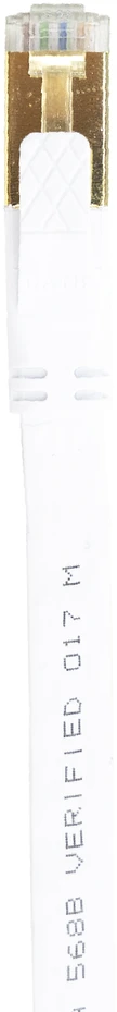 Plokščias tinklo kabelis S/STP CAT8 PNI U8050W, 2 x RJ45, 4 laidų poros, 28AWG, varinis, 40 Gbps, 2000 MHz, 5m, baltas