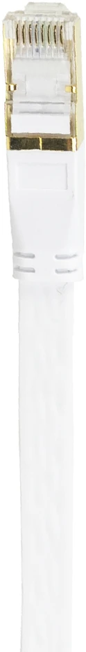 Plokščias tinklo kabelis S/STP CAT8 PNI U8050W, 2 x RJ45, 4 laidų poros, 28AWG, varinis, 40 Gbps, 2000 MHz, 5m, baltas