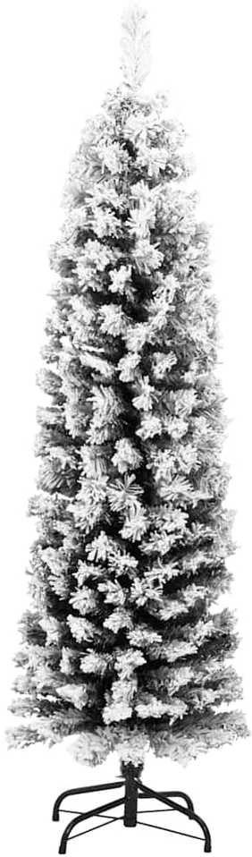 Plona dirbtinė Kalėdų eglutė su sniegu, žalia, 120cm, PVC