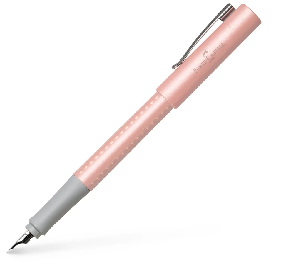 Plunksnakotis Faber-Castell Grip, 0.5mm, F, perlamutrinės rožinės spalvos