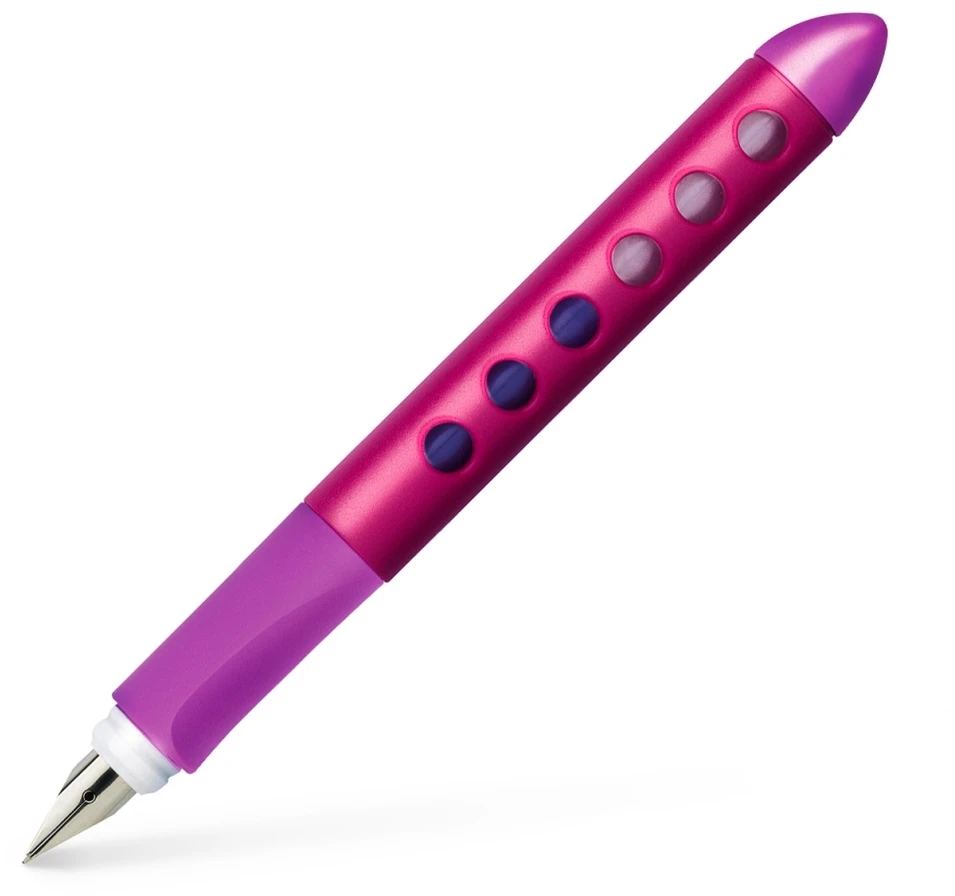 Plunksnakotis Faber-Castell Scribolino, kairiarankiams, rožinės spalvos korpusas
