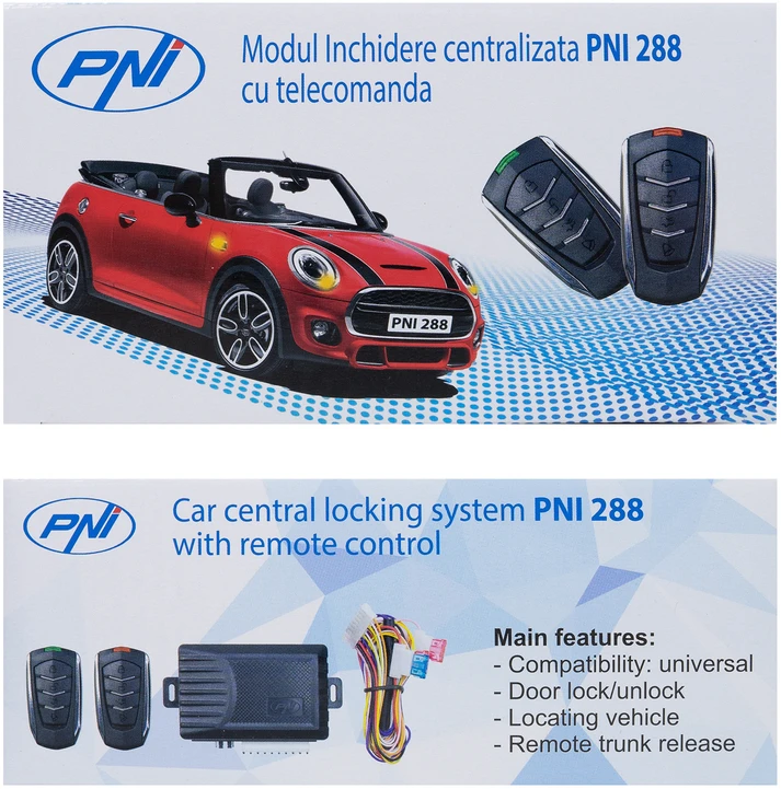 PNI 288 centrinio užrakto modulis su nuotolinio valdymo pulteliu