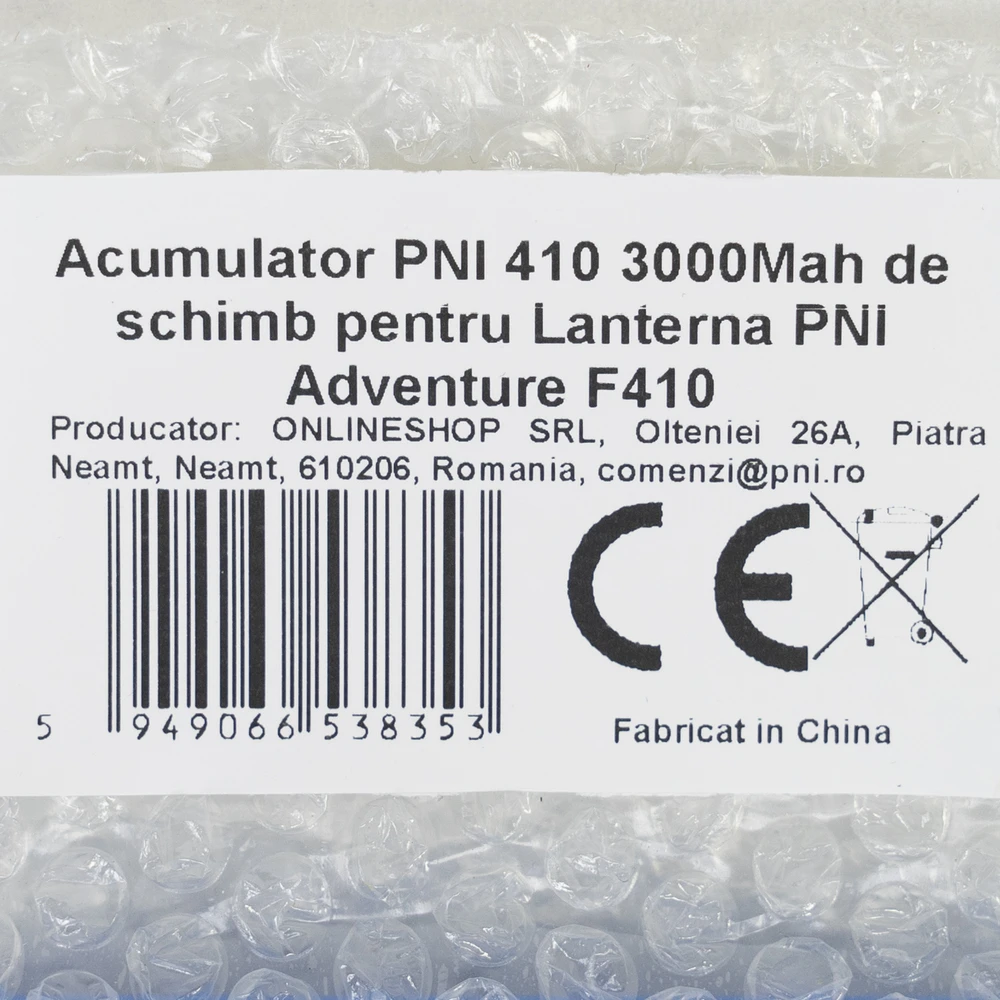 PNI 410 3000mAh atsarginė baterija PNI Adventure F410 žibintuvėliui