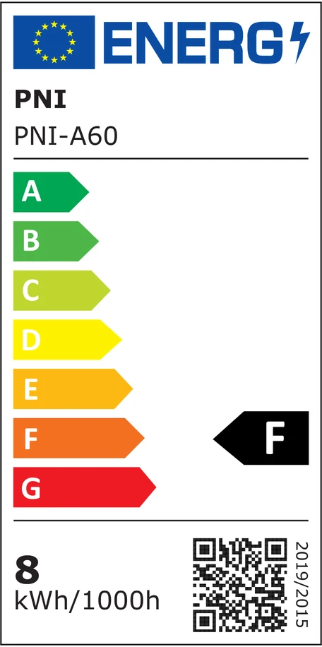 PNI A60 LED lemputė, 8.5W, 806lm, 6500K, E27 lizdas