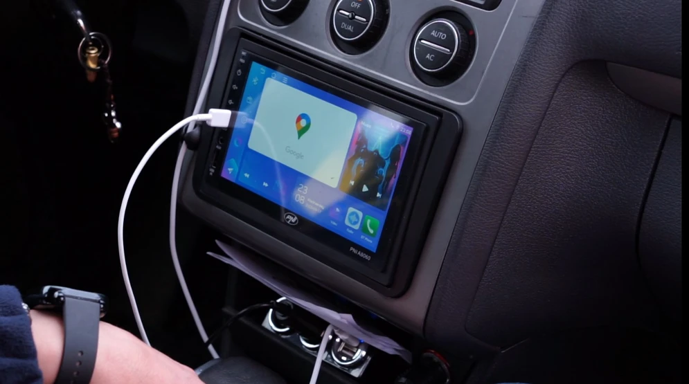 PNI A8060 Automobilinis daugialypės terpės grotuvas su Android 13, 4GB DDR3/64GB ROM, 7 colių ekranu, CarPlay, Android Auto, Bluetooth, Wi-Fi, FM radiju