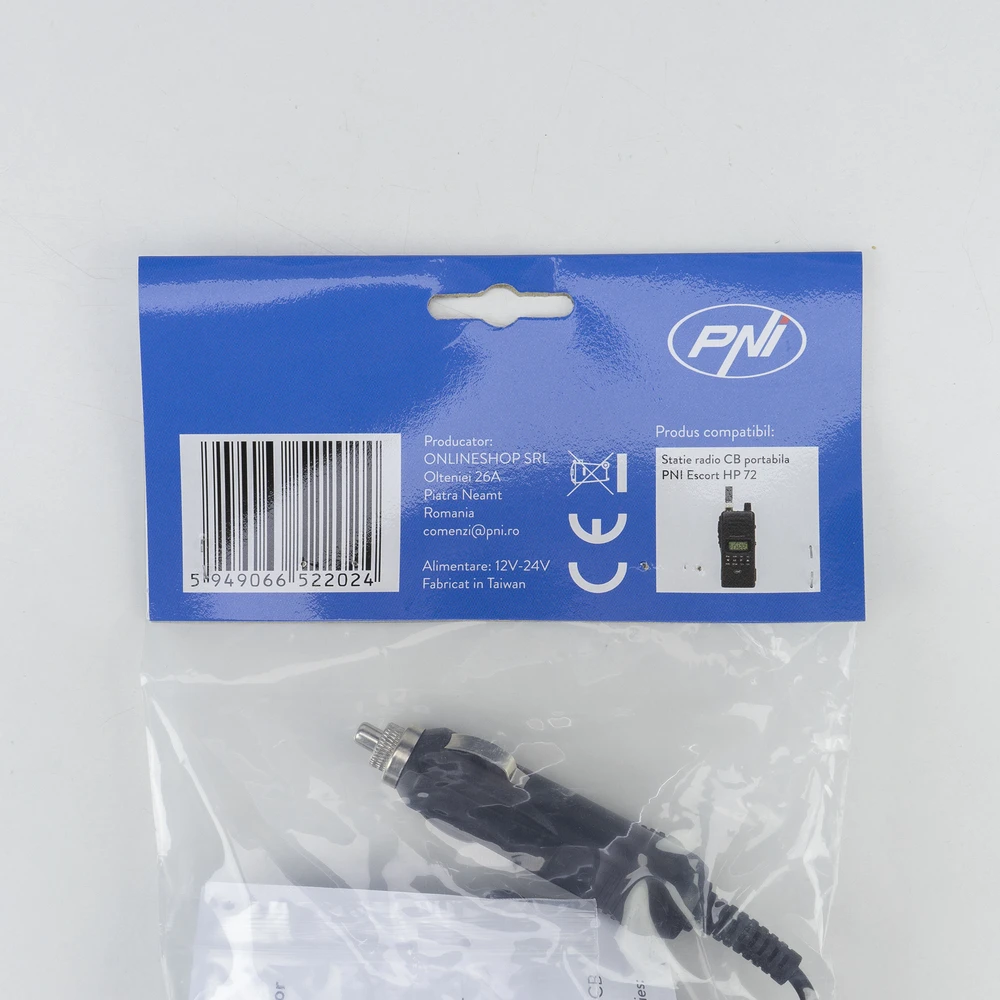PNI adapteris 12V-24V maitinimo šaltiniui ir lauko antena PNI Escort HP 72 nešiojamai CB radijo stotelei