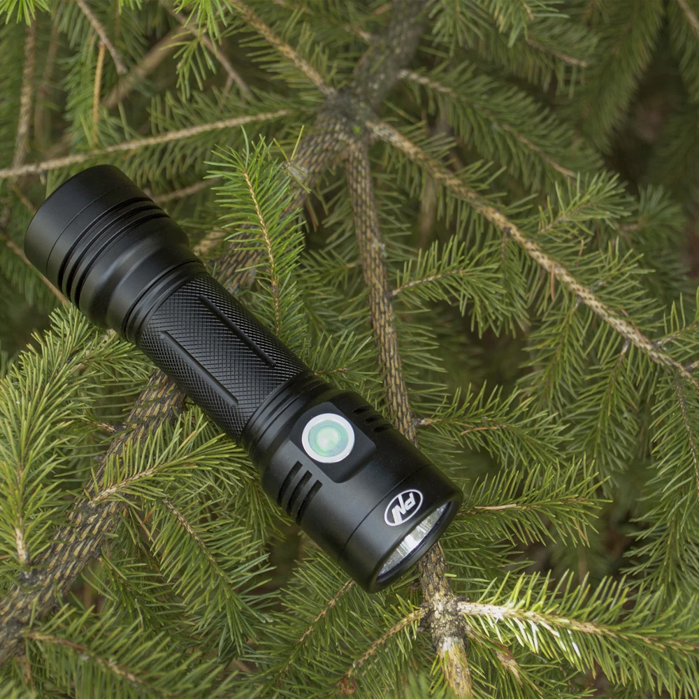 PNI Adventure F200 aliumininis dvigubas žibintuvėlis su LED, 4000mAh baterija ir pridedamu „Sticky Pad Flag“