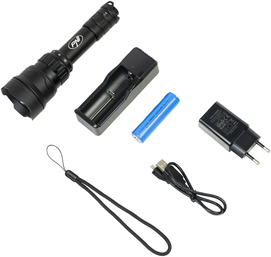 PNI Adventure F300 žibintuvėlio rinkinys su 3 spalvų LED, balta, raudona, žalia, maks. 10W, IPX6 ir pridedamu lipniu vėliavėlės laikikliu