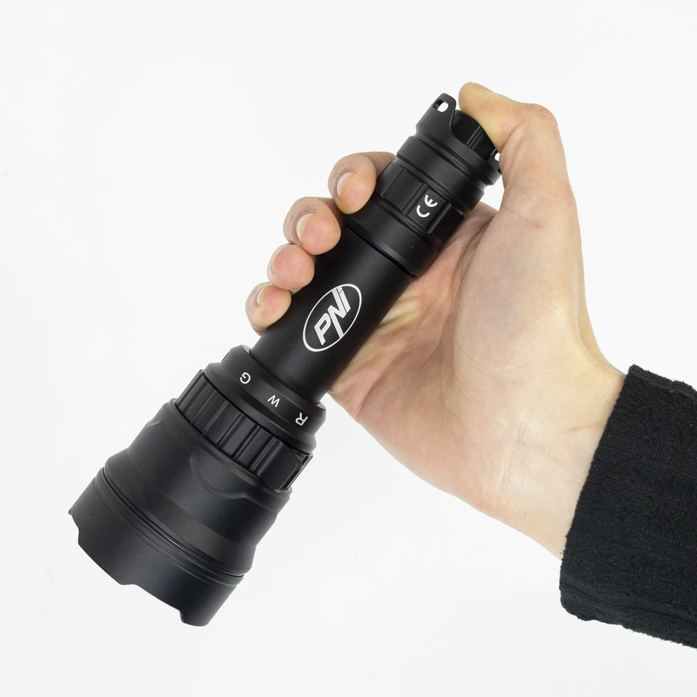 PNI Adventure F300 žibintuvėlio rinkinys su 3 spalvų LED, balta, raudona, žalia, maks. 10W, IPX6 ir pridedamu lipniu vėliavėlės laikikliu