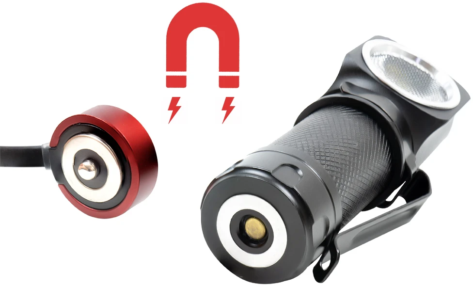PNI Adventure F75 priekinis žibintuvėlis su 6W, 600 lm LED, aliuminis, su baterija ir USB magnetiniu įkrovikliu