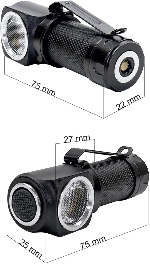 PNI Adventure F75 priekinis žibintuvėlis su 6W, 600 lm LED, aliuminis, su baterija ir USB magnetiniu įkrovikliu