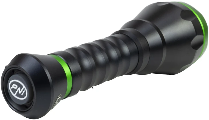 PNI Adventure F750 aliumininis žibintuvėlis su žalia šviesa, LED 10W, 500 lm, iki 850 m, IP44, komplekte 4000mAh baterija, įkrovimas per USB Type-C, žalia šviesa puikiai tinka medžioklei