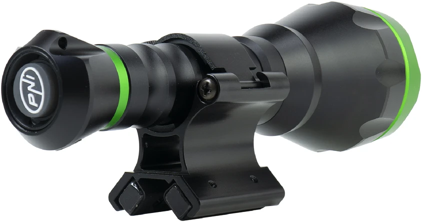 PNI Adventure F750 žalios šviesos aliumininis žibintuvėlis ir PNI FLM33 magnetinis laikiklis