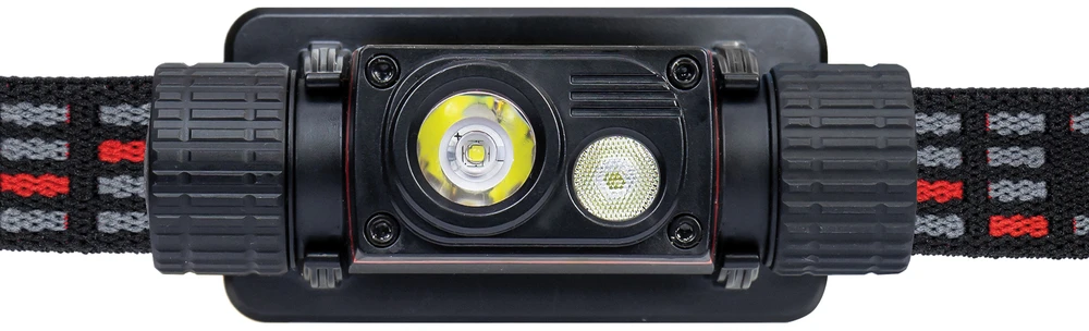 PNI Adventure F80 dvigubas LED galvos žibintuvėlis, 1000 lm, 6W, 2200 mAh, IP68
