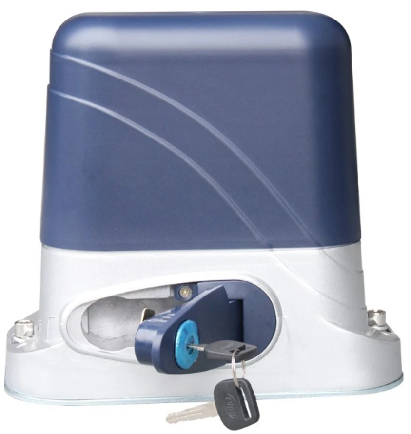 PNI AP800D vartų automatikos komplektas, kurį sudaro 4 m metalinis krumpliastiebis, fotoelementai, nuotolinio valdymo pultas, signalinė lemputė, 230V variklis, 1100 N jėga ir 800 kg stumdomiems vartams
