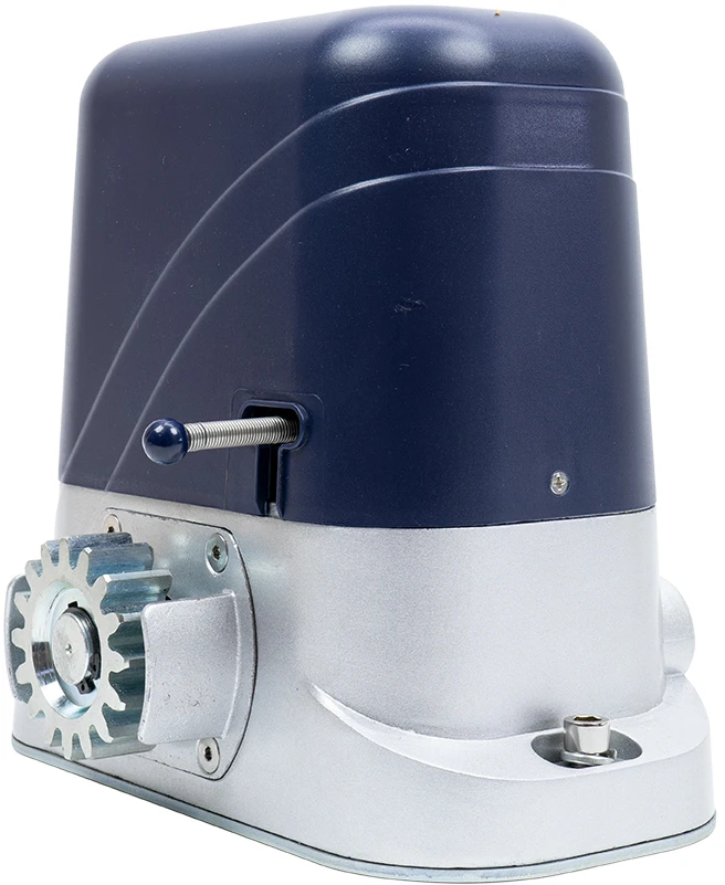 PNI AP800D vartų automatikos komplektas, kurį sudaro 4 m metalinis krumpliastiebis, fotoelementai, nuotolinio valdymo pultas, signalinė lemputė, 230V variklis, 1100 N jėga ir 800 kg stumdomiems vartams