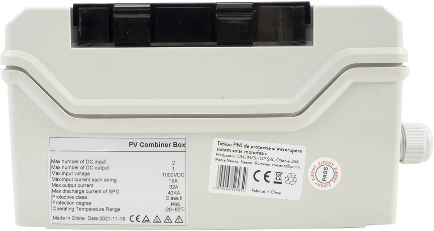 PNI apsauginis skydelis vienfazei saulės energijos sistemai su pertraukikliu