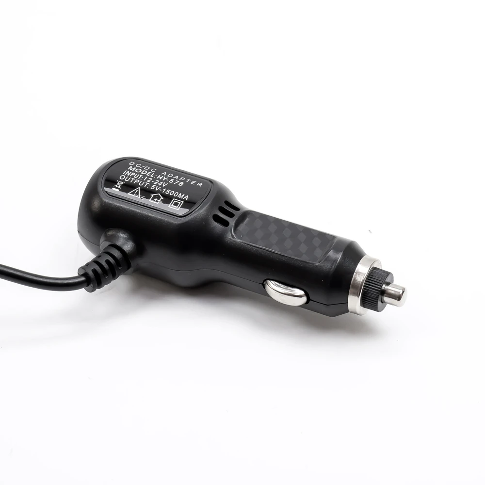 PNI automobilinis įkroviklis su miniUSB lizdu 12V / 24V – 5V 1.5A, laido ilgis 3.5m, skirtas automobiliniam DVR