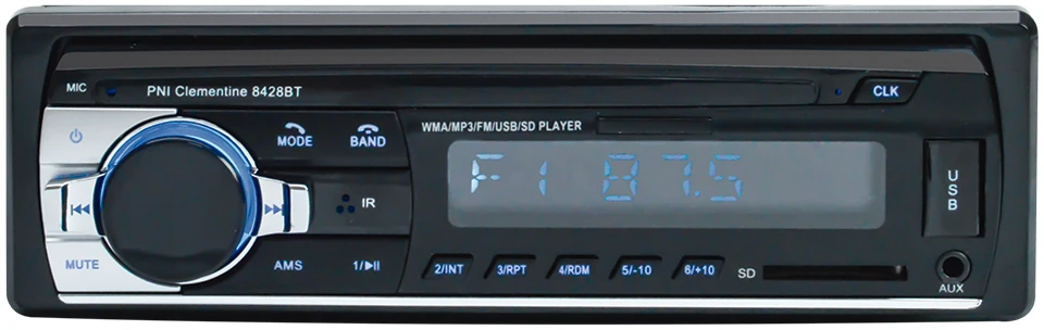 PNI Automobilinis MP3 grotuvas Clementine 8428BT 4x45W 1 DIN su SD, USB, AUX, RCA ir Bluetooth