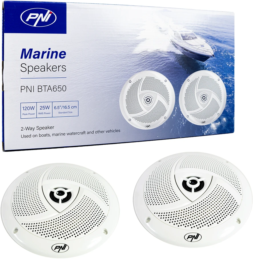 PNI BTA650 120W koaksialiniai garsiakalbiai valtims, 16.5 cm, 2 vnt. rinkinys