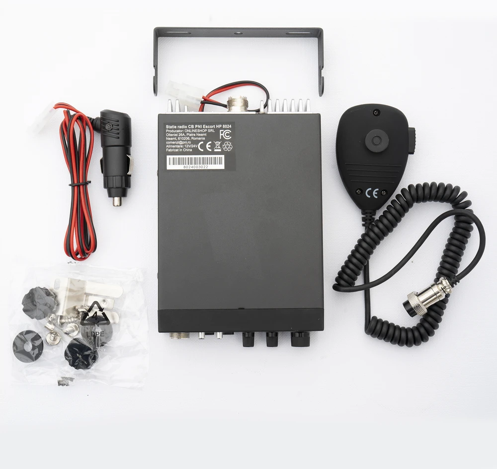 PNI CB radijo stotelė HP 8024 Escort su reguliuojamu ASQ ir 12V-24V maitinimo šaltiniu