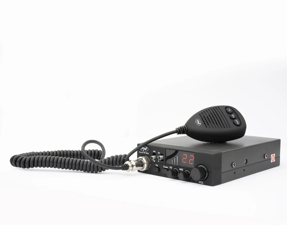 PNI CB radijo stotelė HP 8024 Escort su reguliuojamu ASQ ir 12V-24V maitinimo šaltiniu