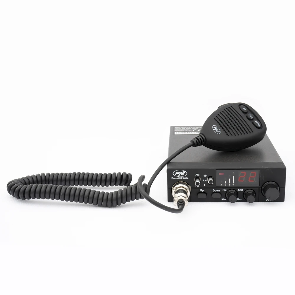 PNI CB radijo stotelė HP 8024 Escort su reguliuojamu ASQ ir 12V-24V maitinimo šaltiniu