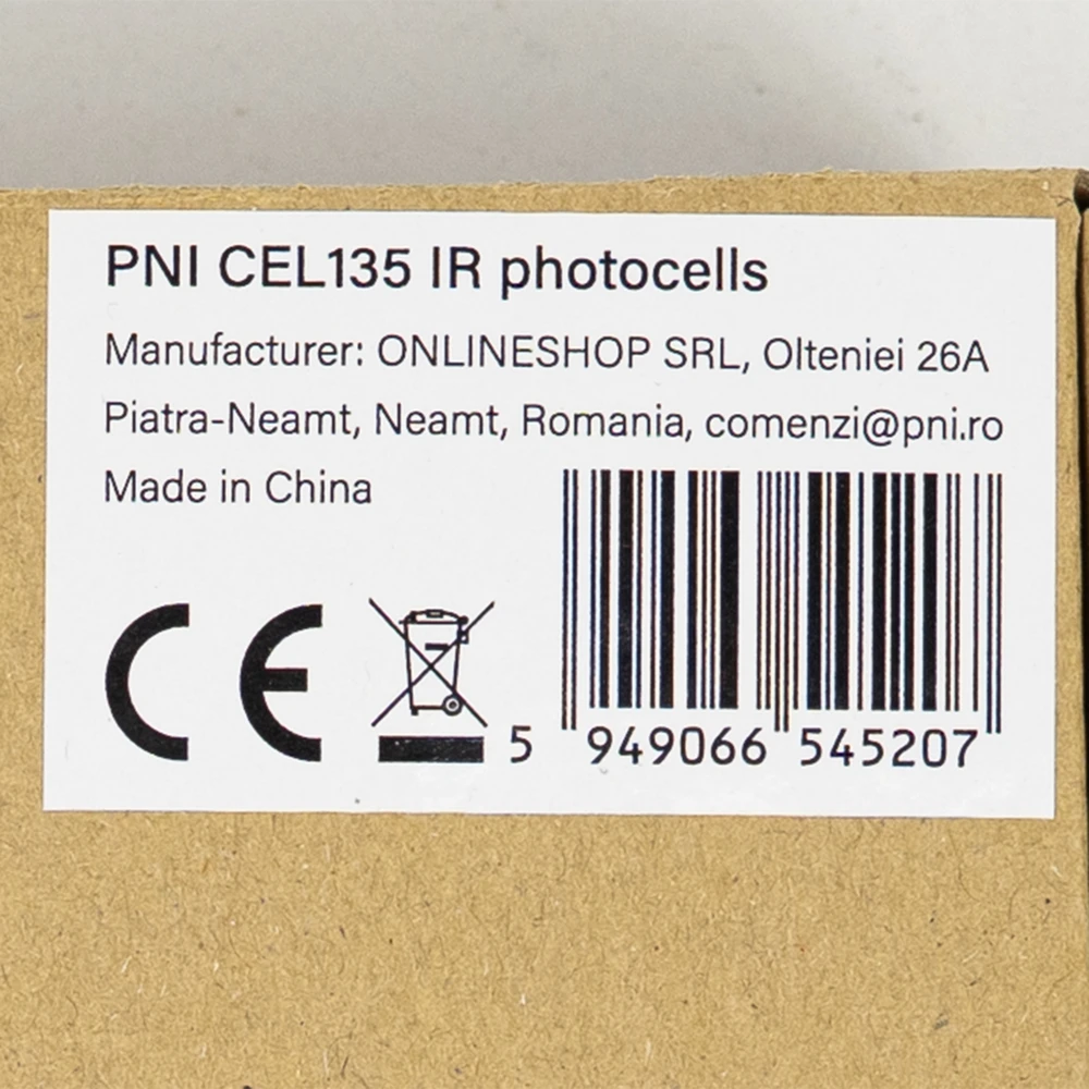 PNI CEL135 fotoelementų rinkinys vartų valdymui, IP45, juodas