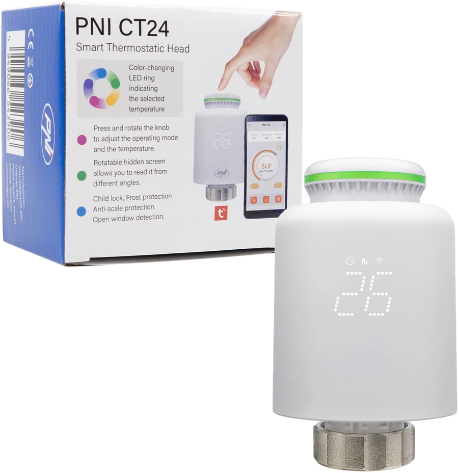 PNI CT24 išmanioji termostatinė galvutė radiatoriui, Tuya Smart mobilioji programėlė