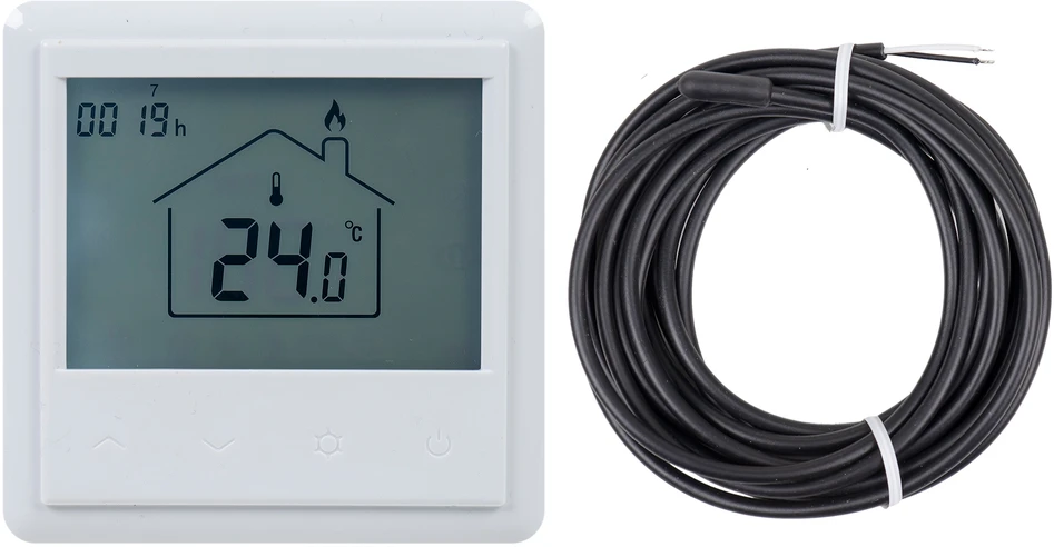 PNI CT25PE išmanusis termostatas su integruotu WiFi, valdymas internetu, elektriniam grindiniam šildymui, Tuya Smart mobilioji programėlė, integravimas į scenarijus ir išmanioji automatizacija su kitais produktais, suderinamais su Tuya, Alexa ir Google Assistant