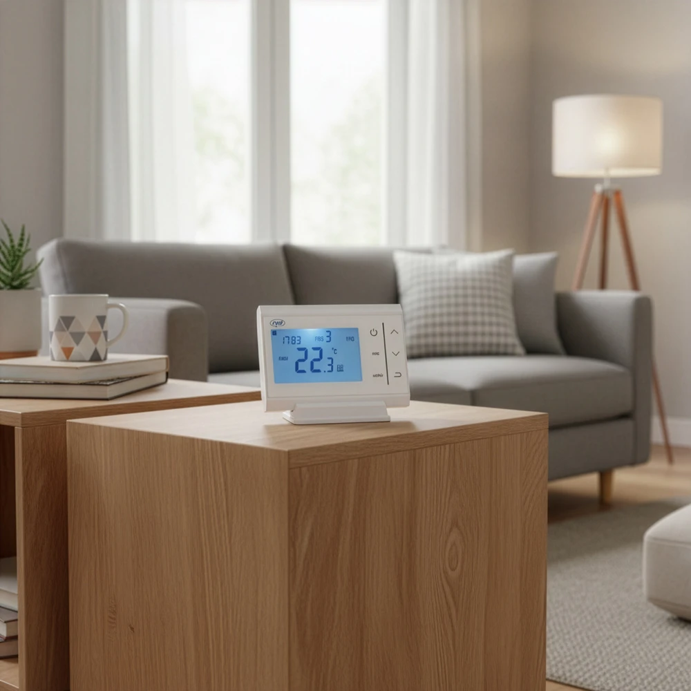 PNI CT60 belaidis termostatas centrinio šildymo sistemoms, histerezė 0,1 laipsnio