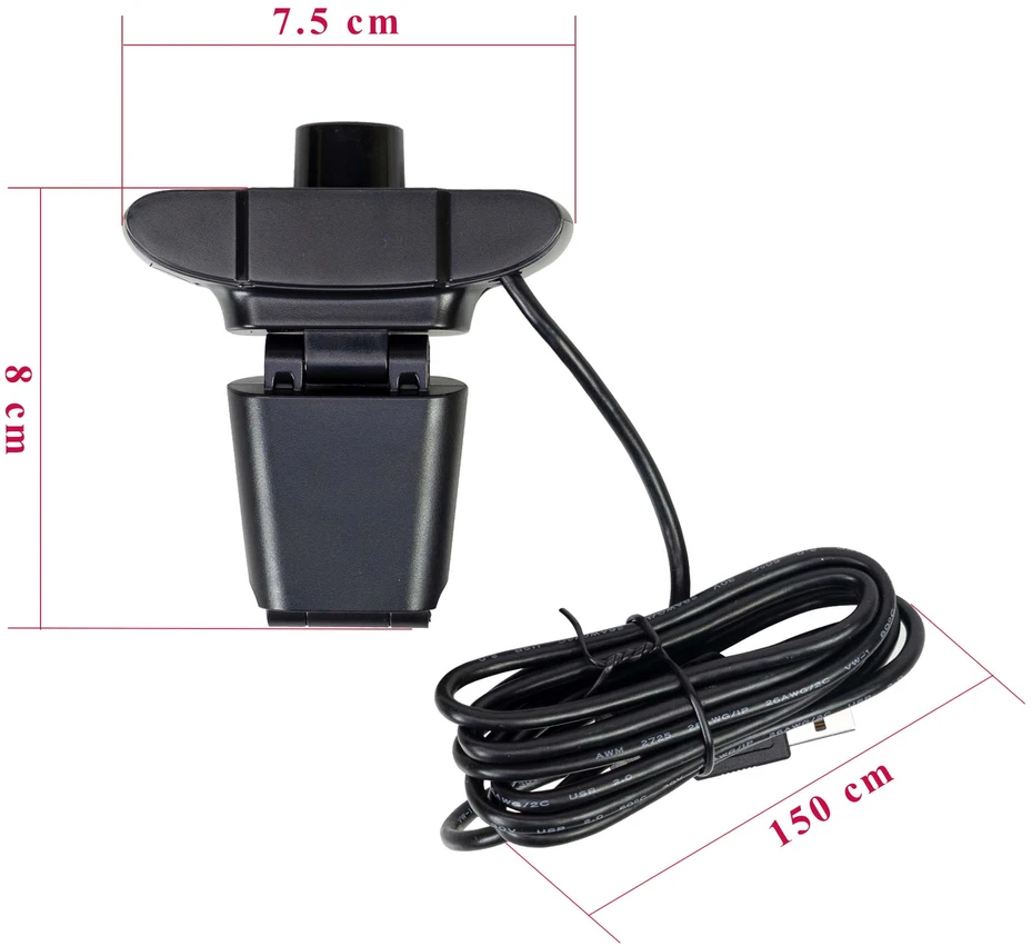 PNI CW1850 „Full HD“ 1080P 2MP internetinė kamera, USB, komplekte yra segtukas ir lipnus laikiklis