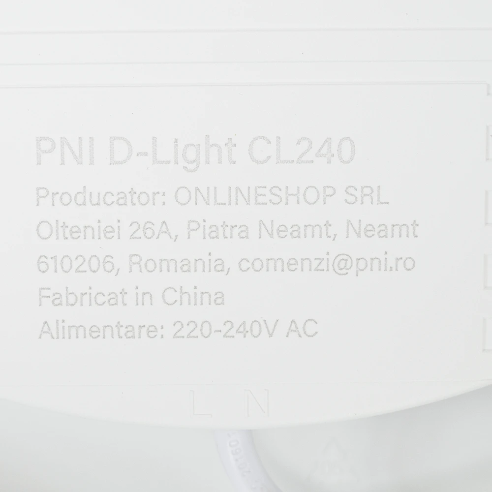 PNI D-Light CL240 24W LED lubinis šviestuvas, apvalus, 6500K, 230V maitinimo šaltinis, 2640 lm, baltas