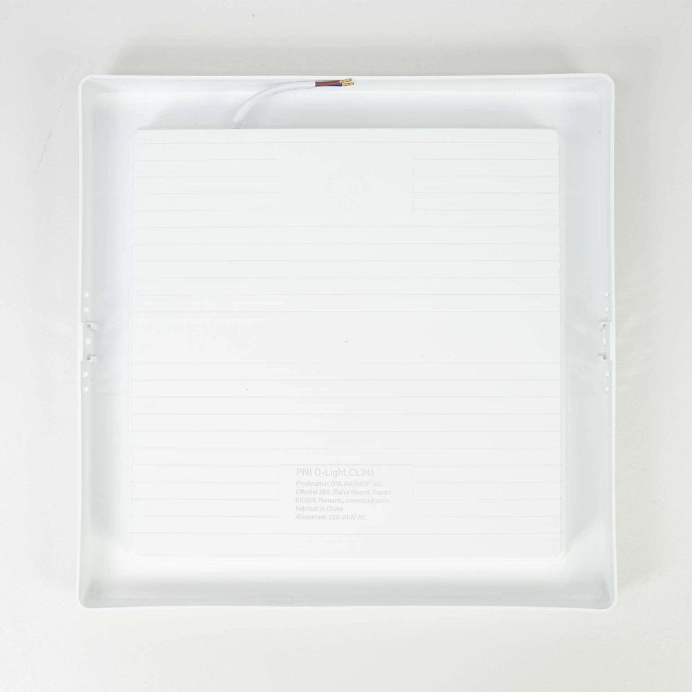 PNI D-Light CL241 24W LED lubinis šviestuvas, kvadratinis, 6500K, 230V maitinimo šaltinis, 2640 lm, baltas