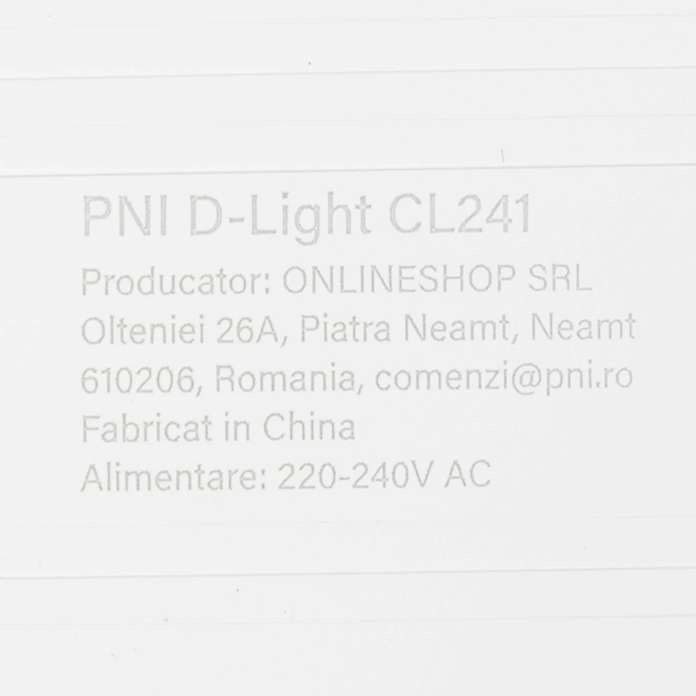 PNI D-Light CL241 24W LED lubinis šviestuvas, kvadratinis, 6500K, 230V maitinimo šaltinis, 2640 lm, baltas