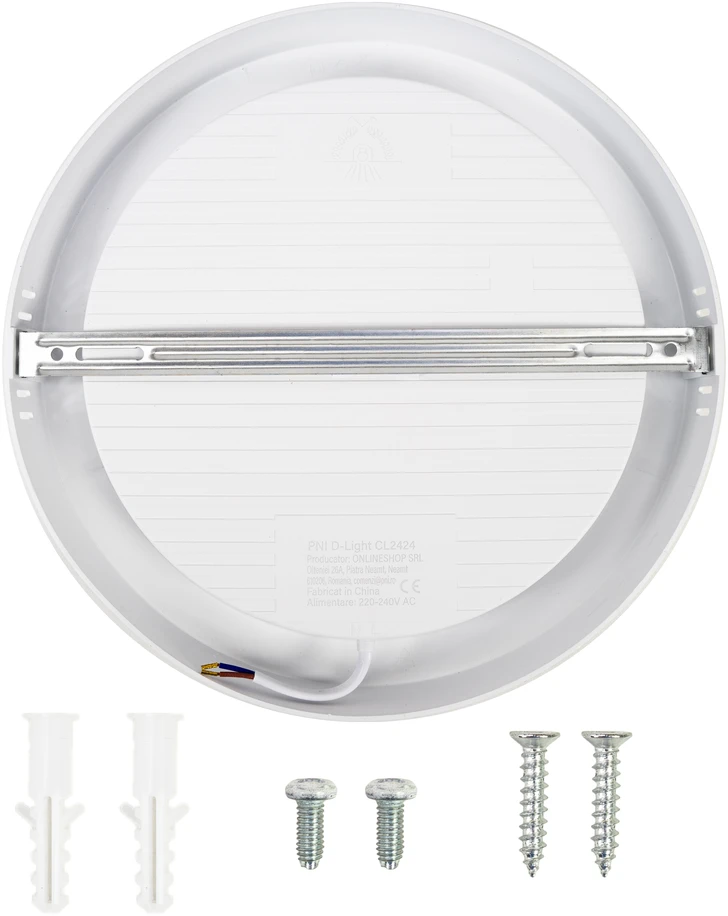 PNI D-Light CL2424 24W LED lubinis šviestuvas, apvalus 29 cm, 2700K, 230V maitinimo šaltinis, 2640 lm, šilta balta spalva