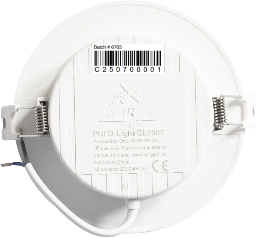PNI D-Light CL2507 6W LED prožektorius, įleidžiamas, apvalus 12 cm, 4200K, 230V maitinimo šaltinis, 660 lm, neutrali balta spalva