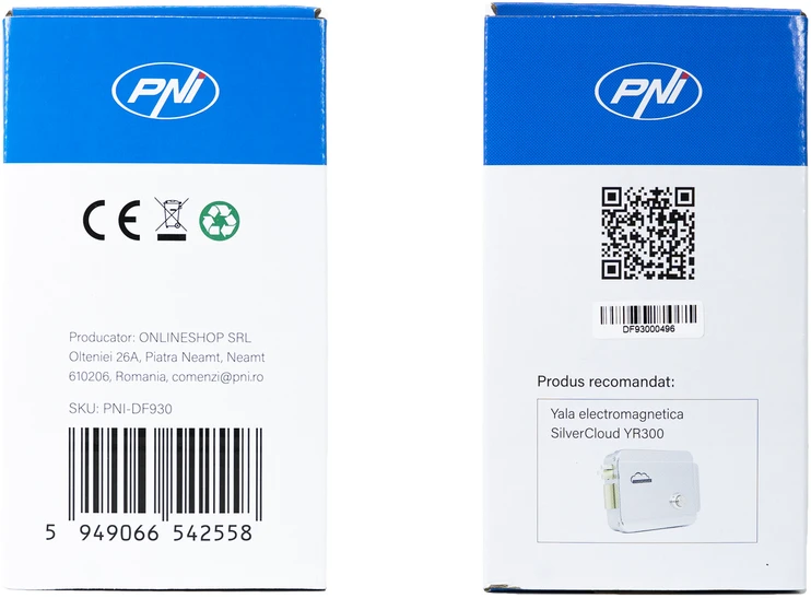 PNI DF930 vaizdo telefonspynė su 1 monitoriumi, 7 colių LCD ekranu, 800×480, elektromagnetinės spynos išvestimi, juoda