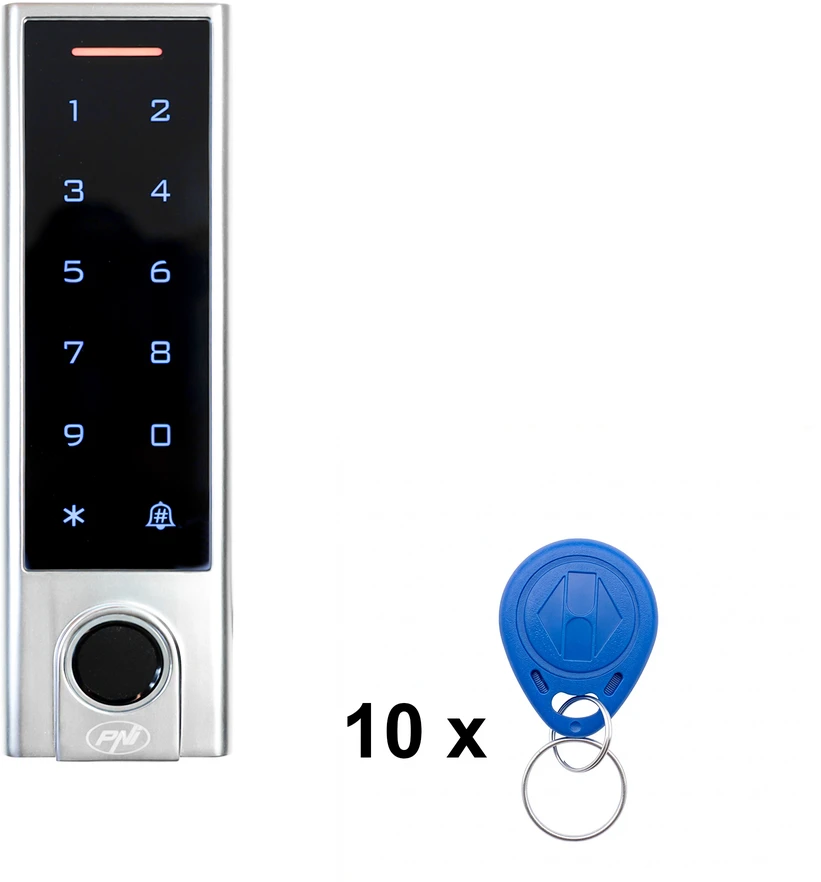 PNI DK350 prieigos kontrolės klaviatūros komplektas su „Wi-Fi“, „Tuya“ programėle ir 10 vnt. TEM01 125 KHz 64 bitų žymų