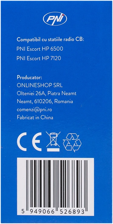 PNI Echo One mikrofonas, skirtas PNI HP 6500 ir PNI HP 7120, su aido režimu ir programuojamu „roger beep“ signalu