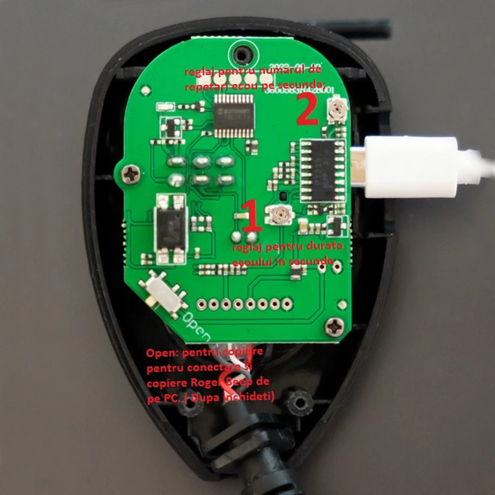 PNI Echo One mikrofonas, skirtas PNI HP 6500 ir PNI HP 7120, su aido režimu ir programuojamu „roger beep“ signalu
