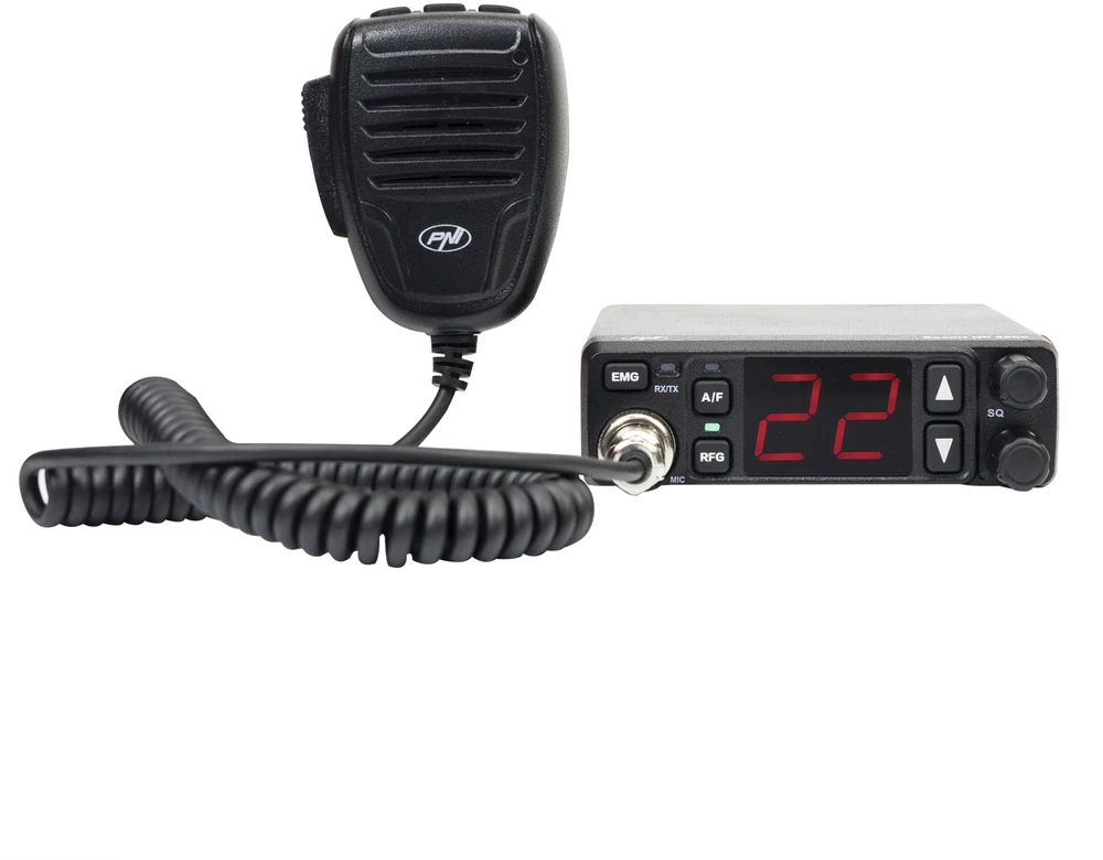 PNI Escort HP 5500 CB radijo stotelė, multistandartinė, 4W, AM-FM, 12V/24V, ASQ, RF Gain, komplekte yra cigarečių degiklio kištukas