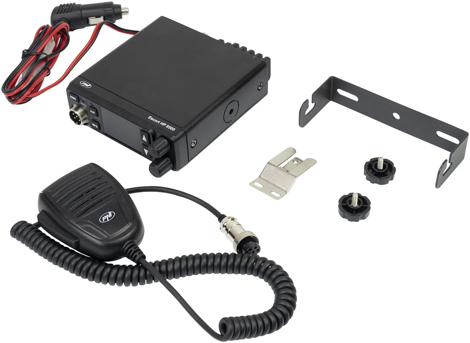 PNI Escort HP 5500 CB radijo stoties komplektas ir PNI Extra CB antena 48, 45 cm, SWR 1.0, su pridedamu magnetu