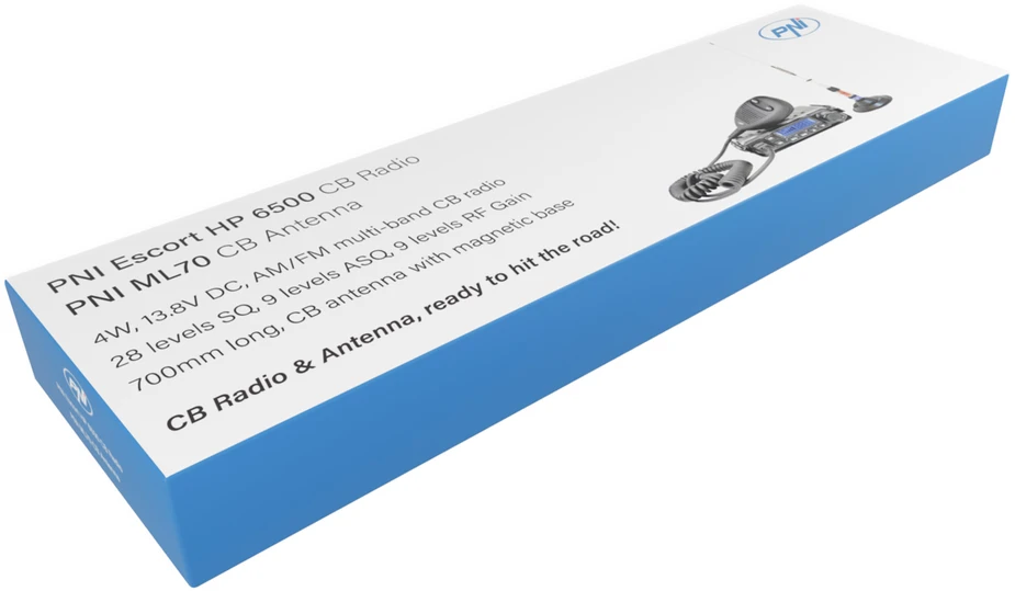 PNI Escort HP 6500 ASQ CB radijo stoties komplektas + PNI ML70 CB antena su pridedamu magnetu