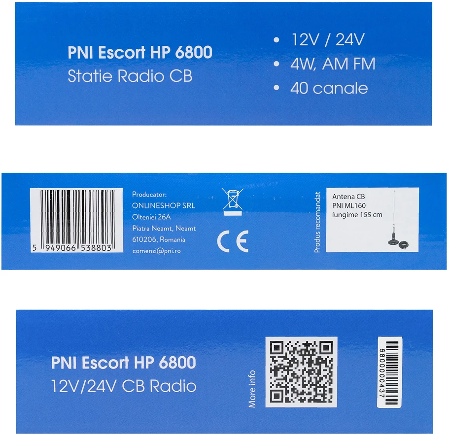 PNI Escort HP 6800 CB radijo stotelė