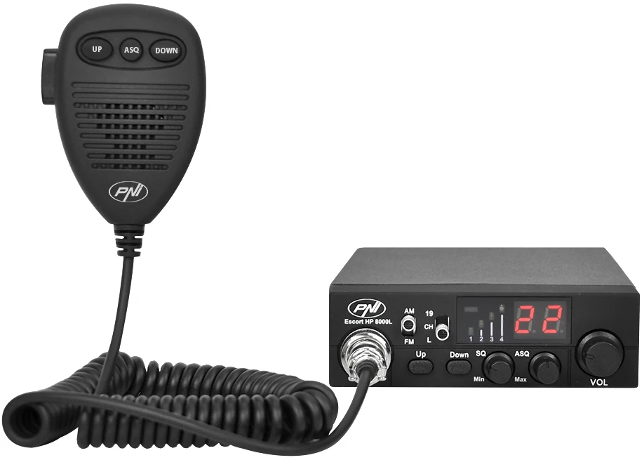 PNI Escort HP 8000L CB radijo stoties komplektas ir PNI ECH01 aido bei „roger beep“ modulis